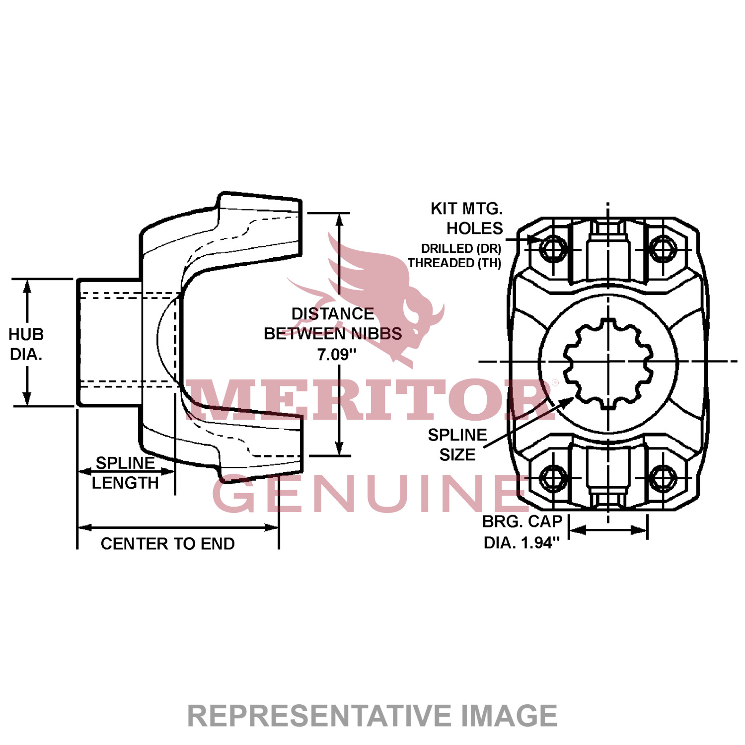 Drive Shaft End Yoke - 176N48211