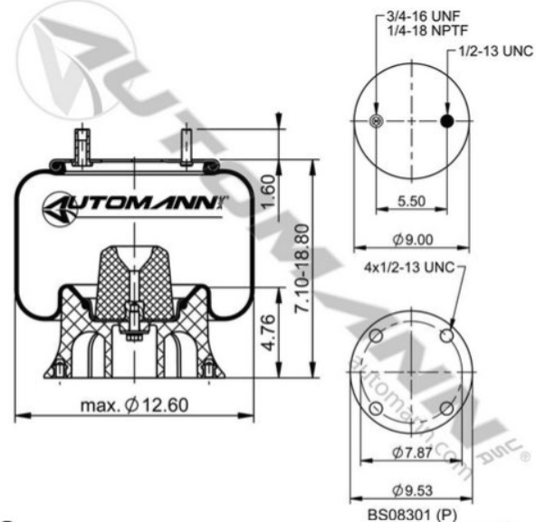 Automann AB1DK23I-8816 Air Spring Rolling Lobe - AB1DK23I-9010