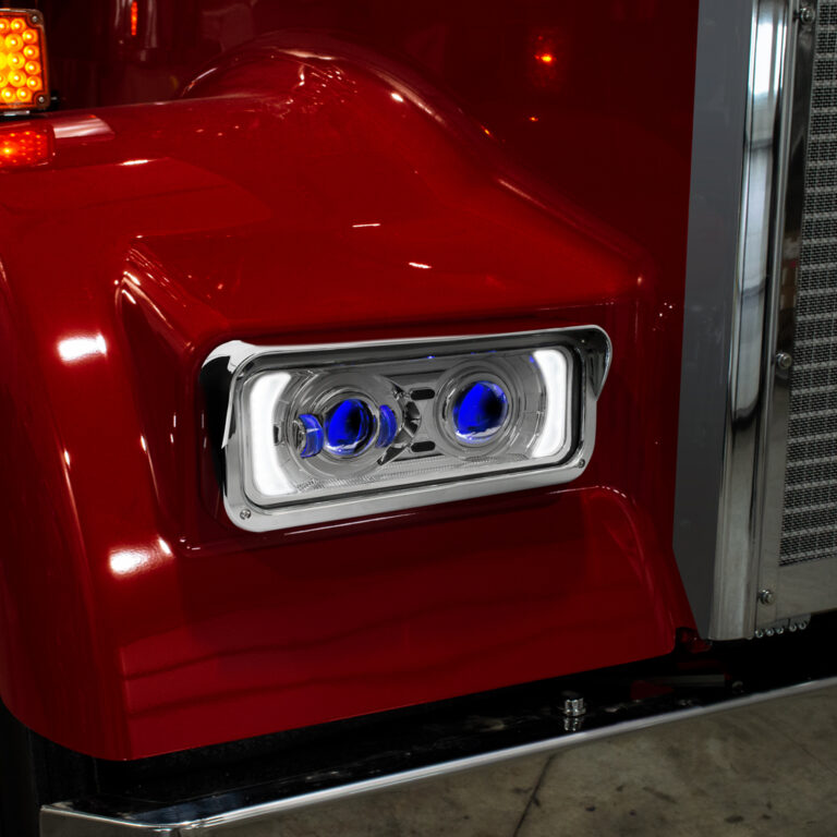 Universal LED Projector Headlight Assembly with Glow Position &amp; Marker LED Accents - TLED-H125