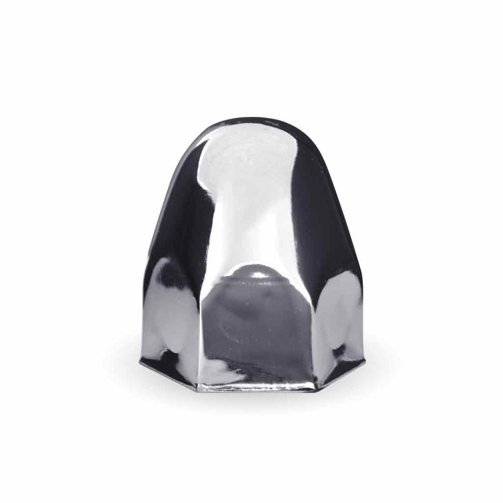 Trux Accessories 1 1/2" Push On Nut Cover - Chrome Metal - TNUT-B1