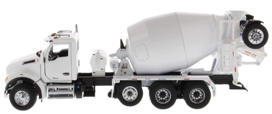 1:50 Kenworth T880S SBFA Tandem with McNeilus BridgeMaster Mixer - White - 71081