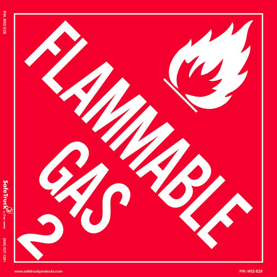 Ms. Carita 10.75"x10.75" FLAMMABLE Gas Class 2 Decal MSZ-EZ8 - MSZ-EZ8