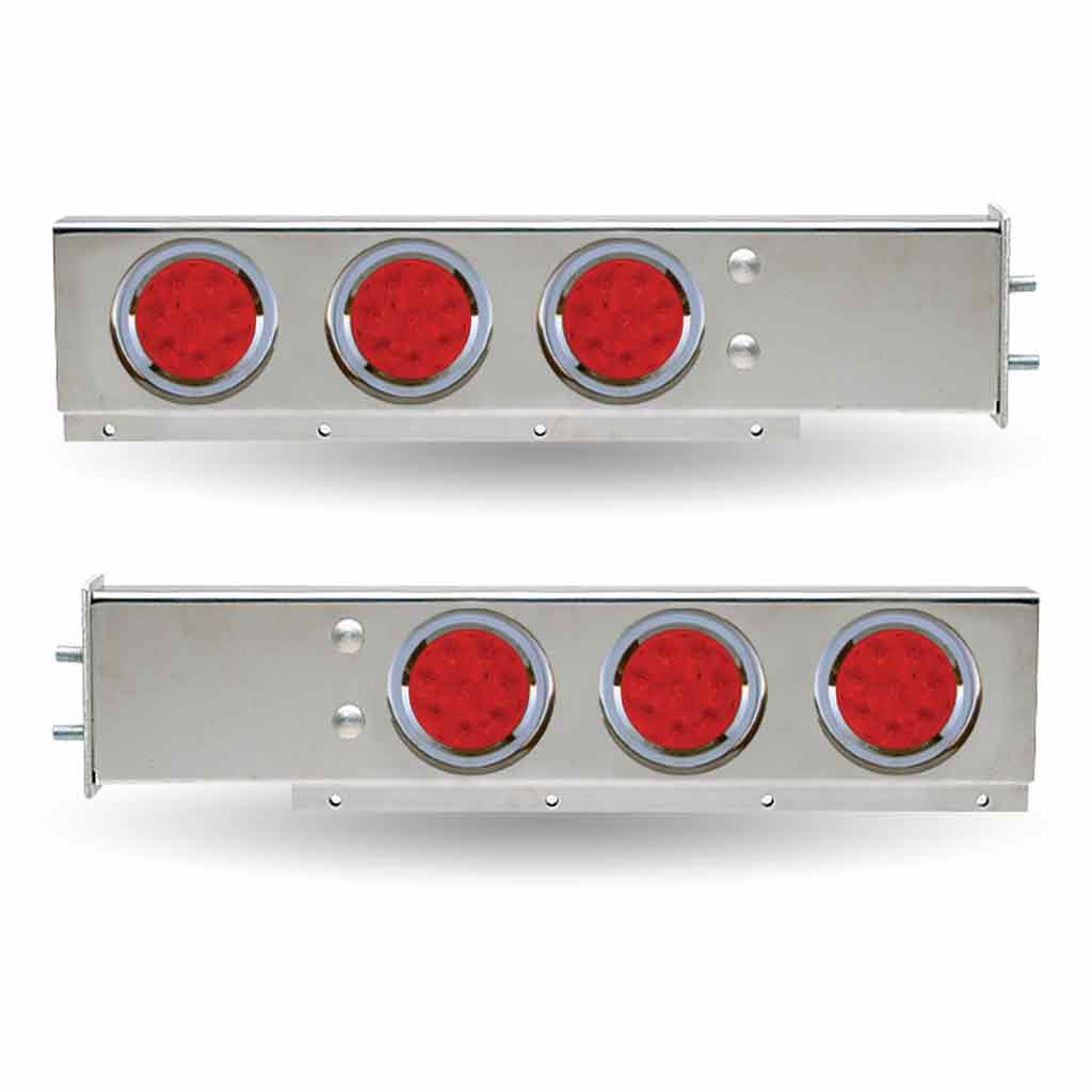 Trux Accessories 30″ LED Mud Flap Hangers - 4″ LEDs, Stainless Steel - TU-9210L1