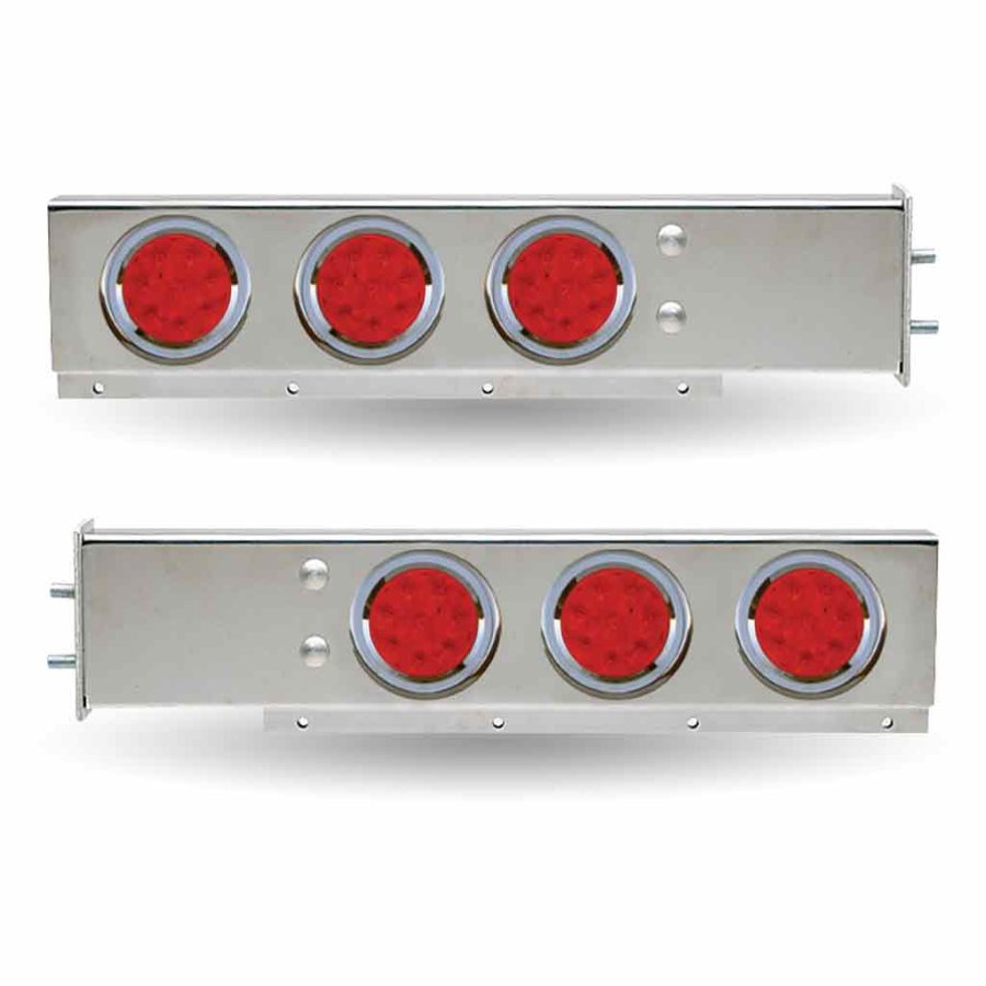 Trux Accessories 30" LED Mud Flap Hangers - 4" LEDs, Stainless Steel - TU-9210L1
