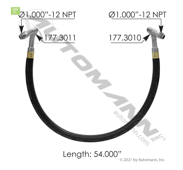 Air Spring Hose Kit Kenworth 54in - 177.3054K