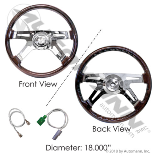 Automann 562.99008SWC-R Steering Wheel Cover Black/Red - 562.99008SWC-R