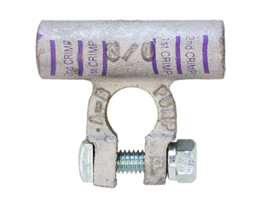 Tectran 5014-3/0P Positive Purple Crimpable Top Post Battery Terminal - 5014-3/0P