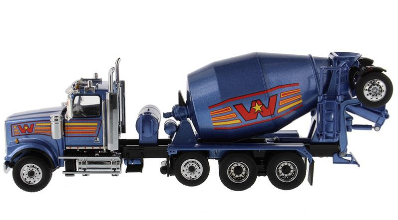 1:50 Western Star 4900 with Lift Axle and McNeilus BridgeMaster Mixer - Metallic Blue - 71075