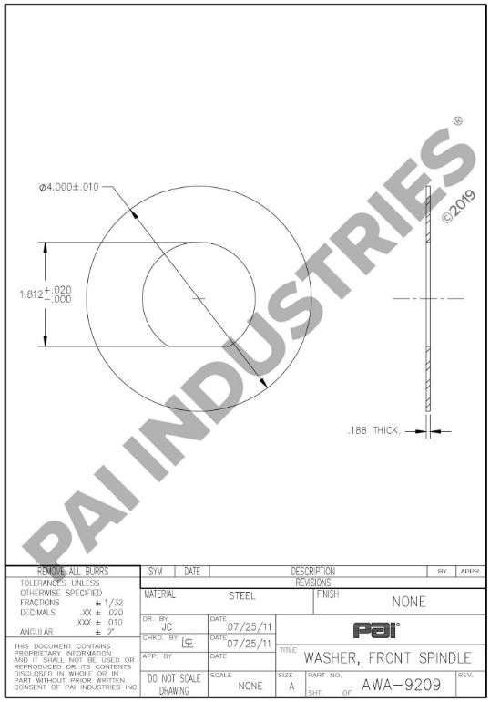 Front Spindle Washer - AWA-9209