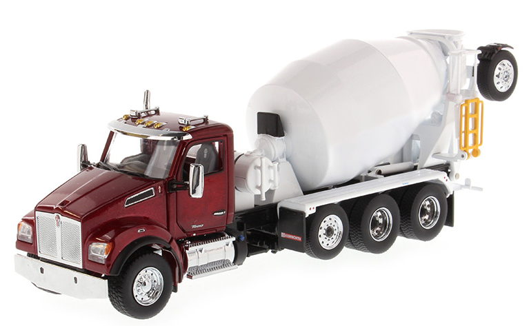 1:50 Kenworth T880 SFFA Tandem with Lift Axle and McNeilus Bridgemaster Mixer - Radiant Red - 71062