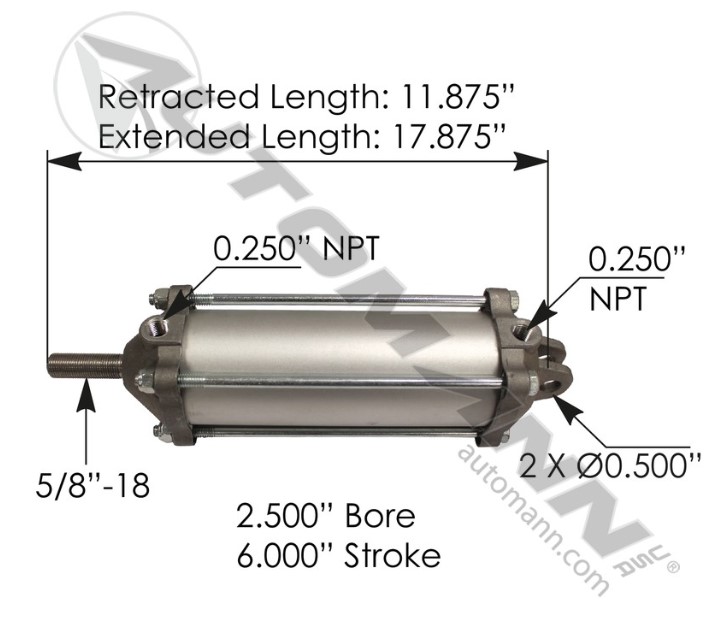Tailgate Air Cylinder - 177.AC256