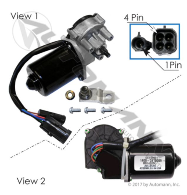 Automann 577.59901 Kenworth Wiper Motor - 577.59901