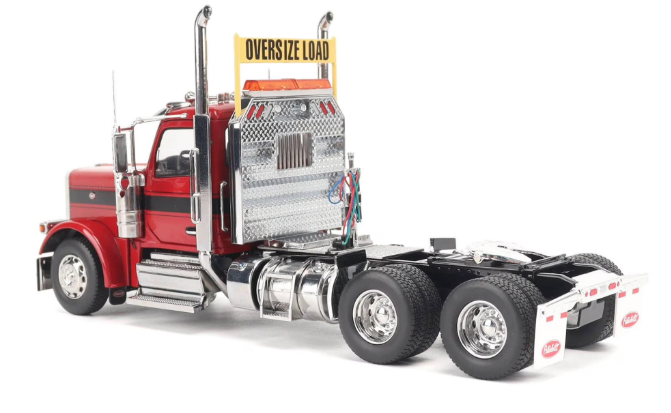 1:32 Peterbilt Model 589 131-inches-BBC Day-Cab Tandem-Axle Legendary Red Truck Tractor - 71146