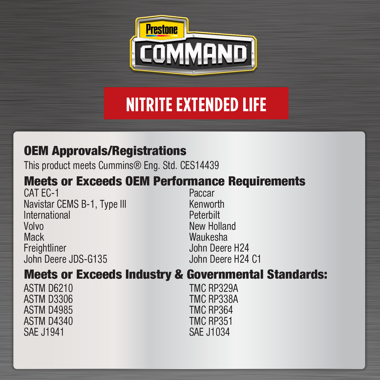 PRESTONE COMMAND HD EXTENDED LIFE Coolant - AFC11100