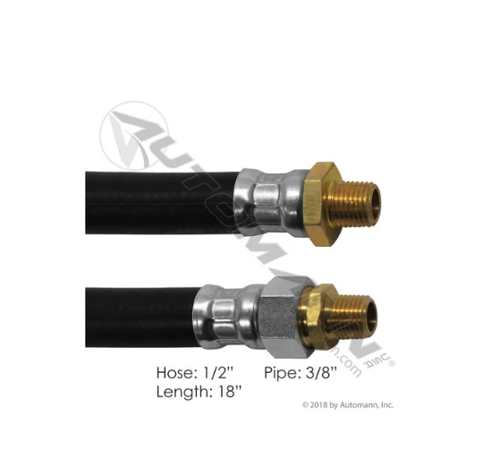 Air Hose Assy 1/2ID x 3/8NPT x 18in - 177.7818