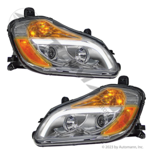 Automann 564.59090SC Kenworth Headlamp Chrome LH/RH Kit - 564.59090SC