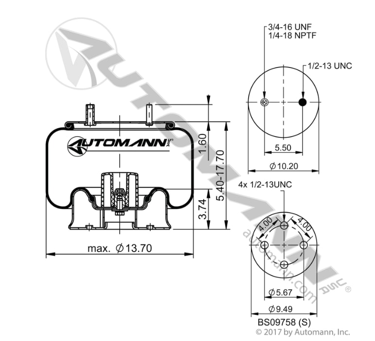 Air Spring Rolling Lobe - AB1DK25B-8752