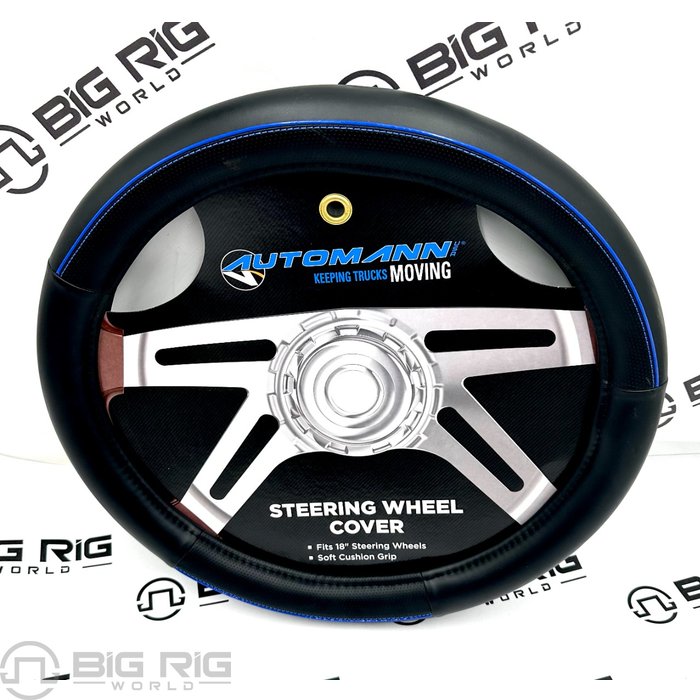 Automann 562.99009SWC-B Steering Wheel Cover Black/Blu - 562.99009SWC-B