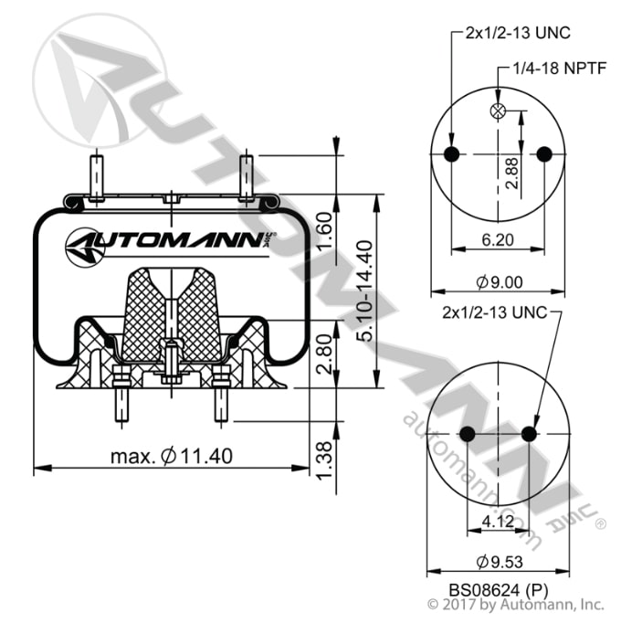 Air Spring Rolling Lobe - AB1DK20D-9376