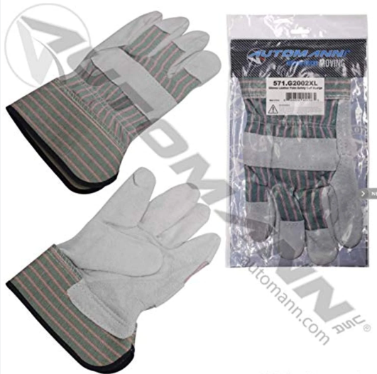 Automann 571.G2002XL Leather Palm Safety Cuff Gloves XLarge - 571.G2002XL