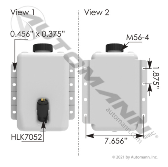 Automann 575.10116 Freightliner Windshield Washer Fluid Reservoir Tank - 575.10116