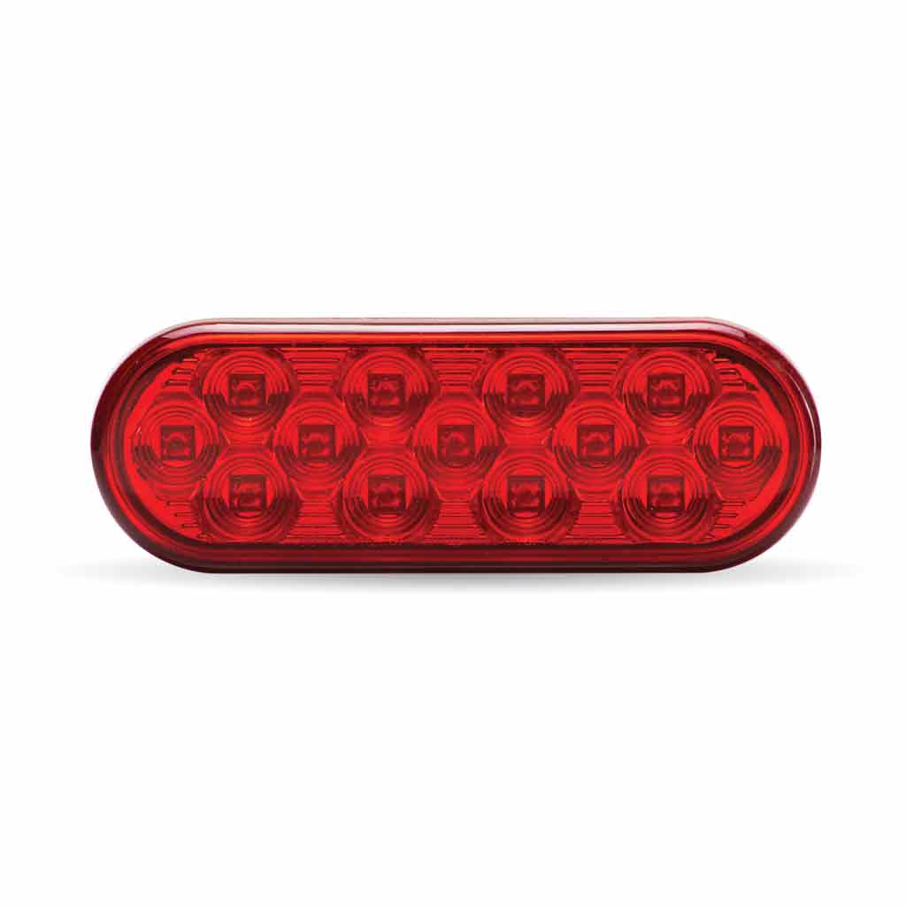 Trux Accessories 6" Red Stop Turn Tail Oval Mirror LED Light - TLED-OBMR
