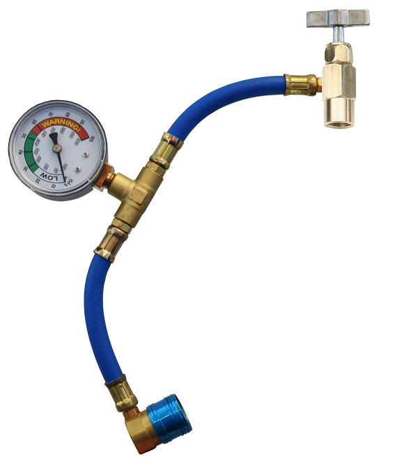 6037 R-134a U-Charge Hose and Gauge for Self-sealing Valve Cans - 6037