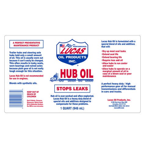 Lucas Oil Hub Oil - LUCA10088