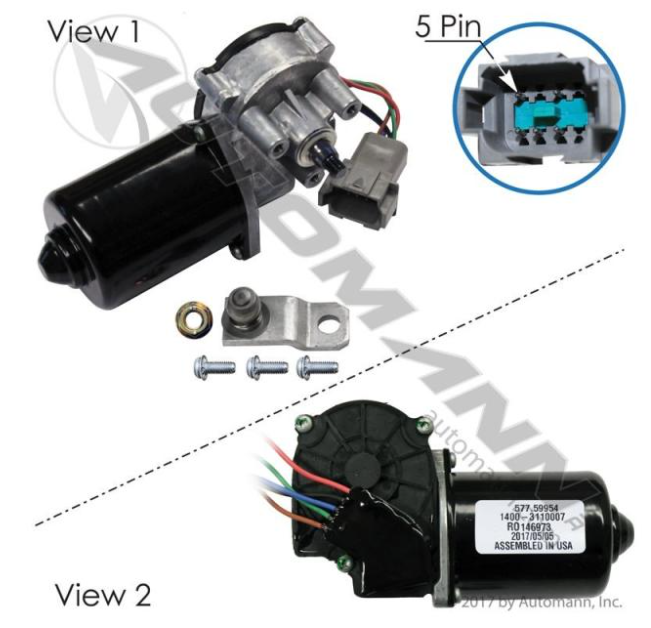 Automann Wiper Motor Kenworth Peterbilt 577.59954 - 577.59954