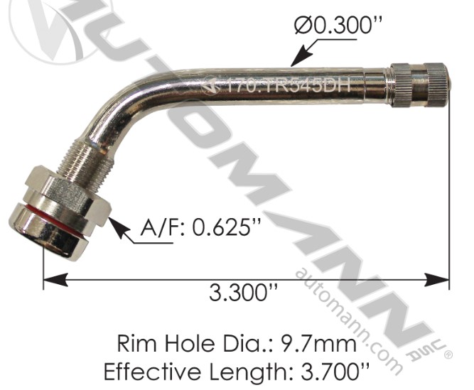 Valve Stem 3.700in Angled - 170.TR545DH-50 EA