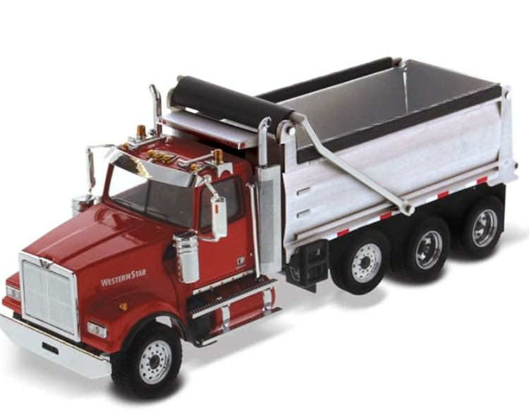 1:50 Western Star 4900 SFFA Lift Axle Silver Plated Dump - 71067