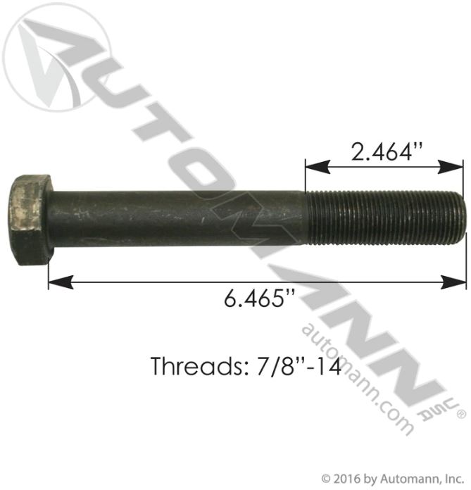 Insulator Bolt 7/8in-14 X 6-1/2in GR8 Ma - F780612GR8