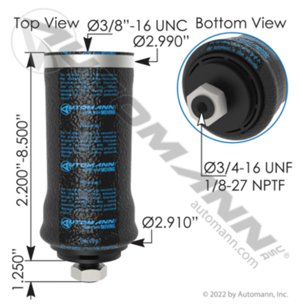 Automann ABSZ70-7132 Air Spring Cabin for Peterbilt - ABSZ70-7132