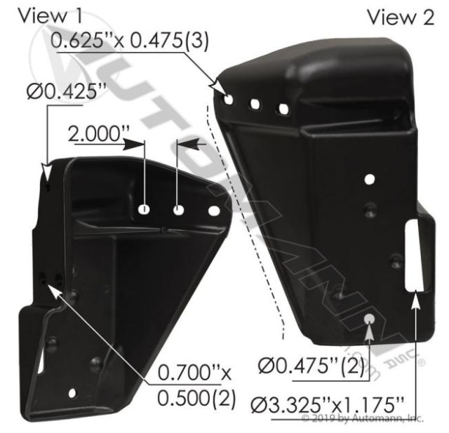 Automann 564.46698 Bumper Mounting Bracket RH Freightliner - 564.46698