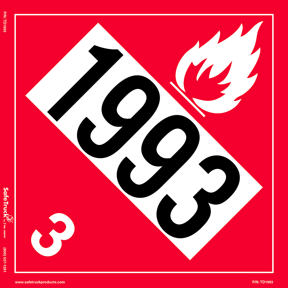 10.75"x10.75" FLAMMABLE 3 - 1993 Decal TD1993 - TD1993