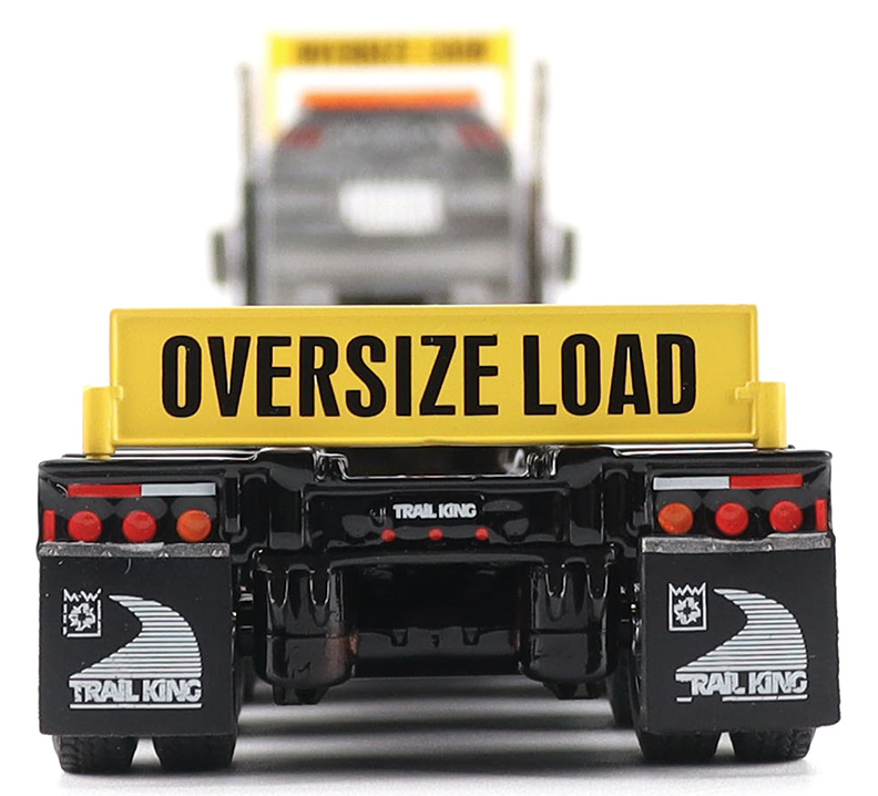 1:50 Kenworth T880 SBFA Daycab Tridem Black Tractor with Trail King TK120 HDG Lowboy Trailer - 71134