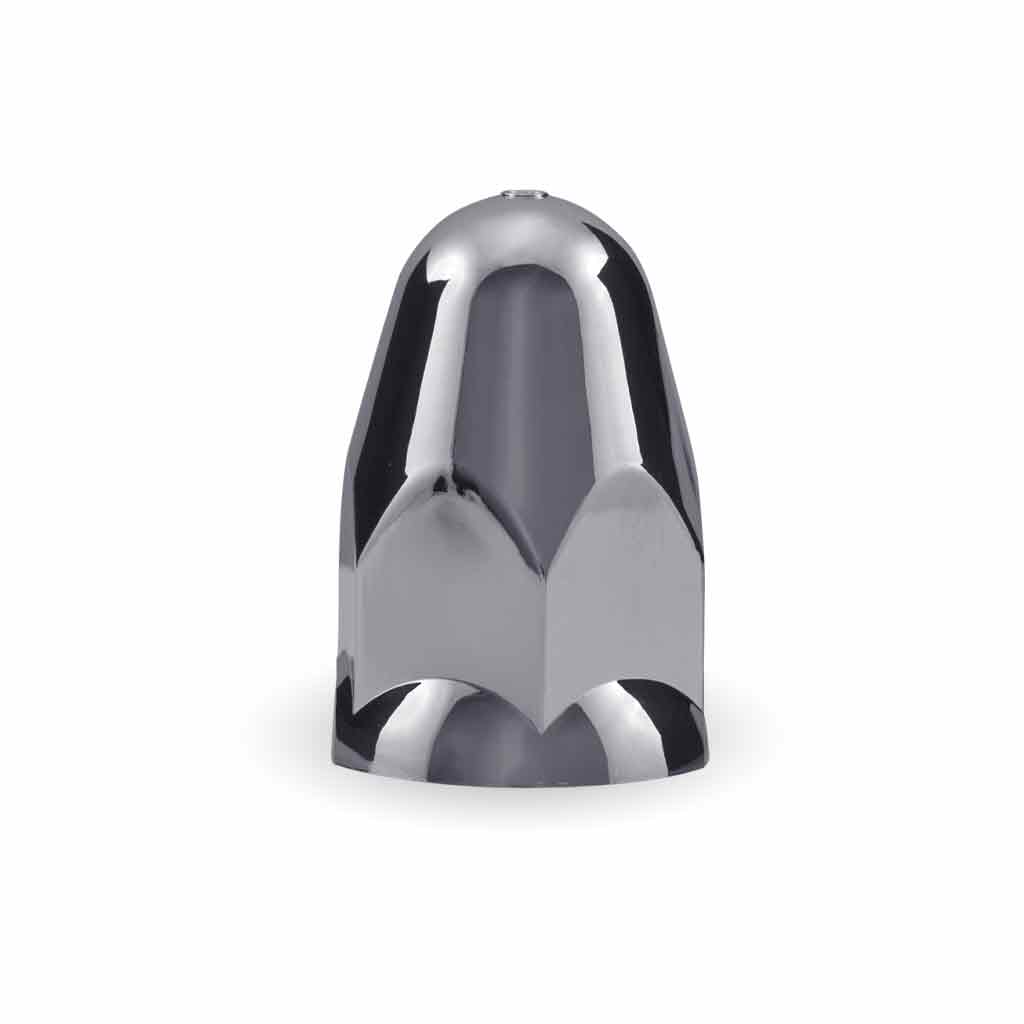 Trux Accessories 1 1/2&quot; Push On Nut Cover with Flange - Chrome ABS Plastic - TNUT-B2