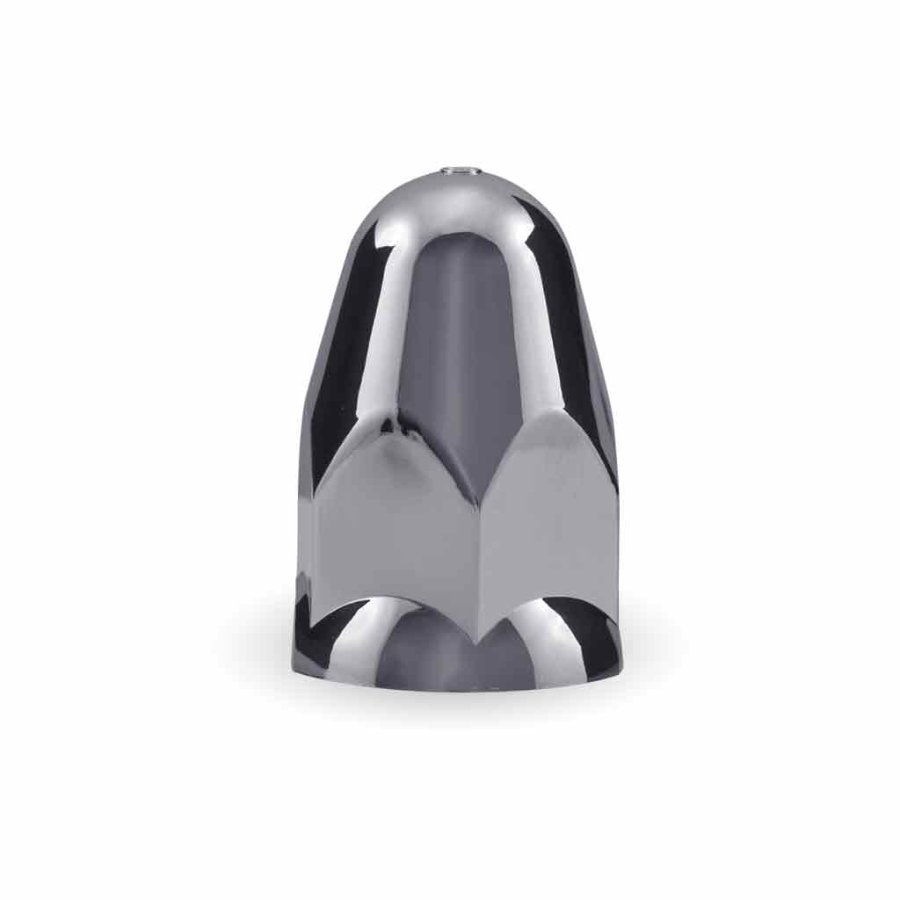 Trux Accessories 1 1/2" Push On Nut Cover with Flange - Chrome ABS Plastic - TNUT-B2