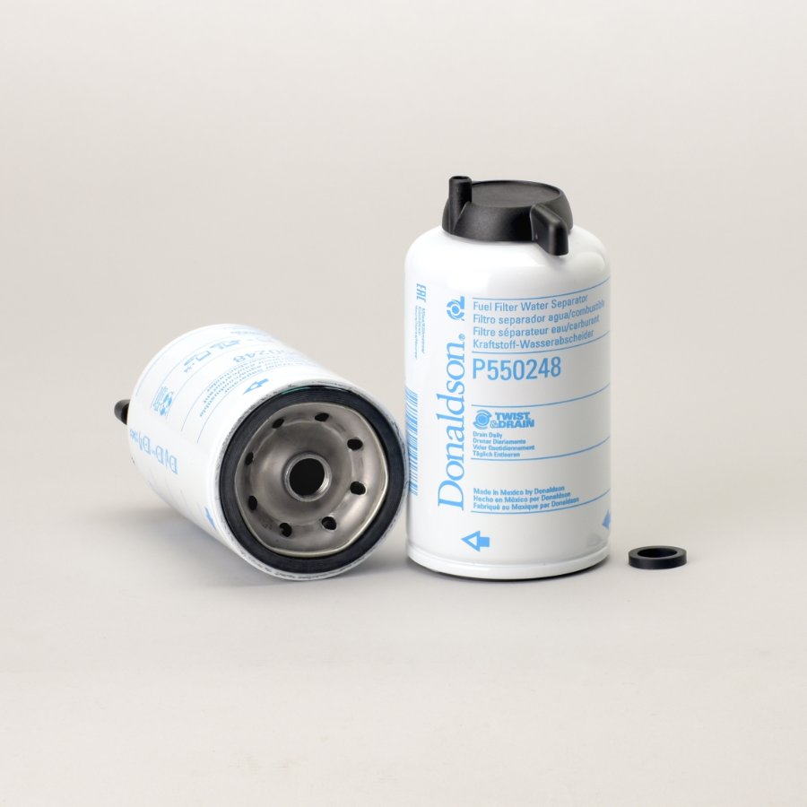 Fuel filter, screw-on water separator, twist &amp; drain - P550248