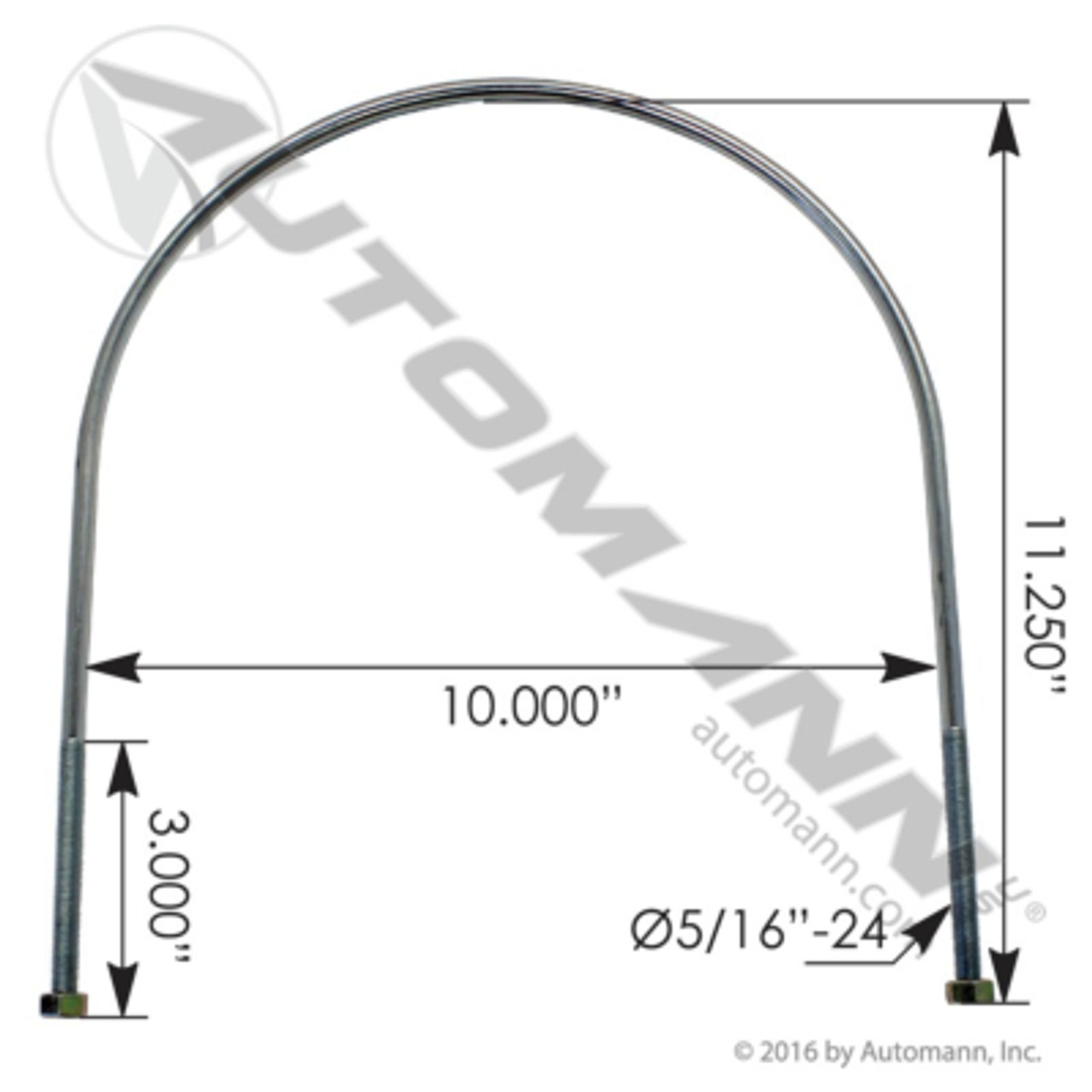 U-Bolt Air Tank for Kenworth & Peterbilt - 172.7576SS