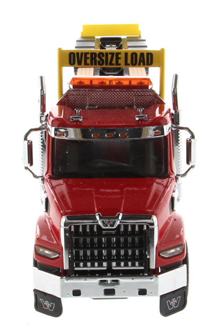 1:50 Western Star 49X SB Tridem Red Tractor with XL 120 HDG Drop Deck Trailer with Single &amp; Tandem Axle Boosters - 71090