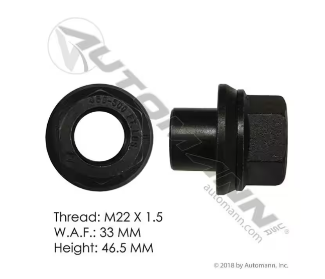 Automann 201.3032 19mm Metric Sleeved Flange Nut - 201.3032