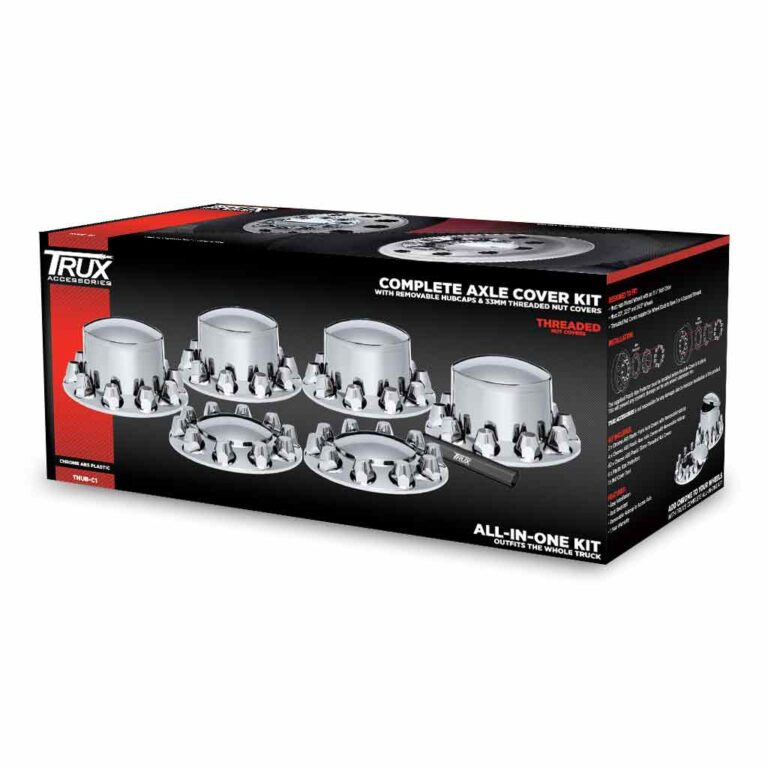 Complete Axle Cover Kit with Removable Hubcaps & 33mm Threaded Nut Covers - THUB-C1