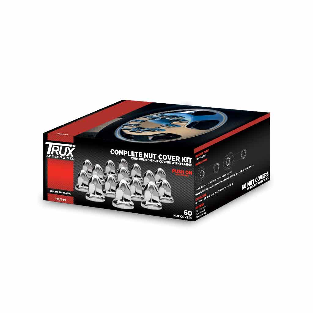 Trux Accessories Complete Nut Cover Kit - 33mm Push On Flange Covers - TNUT-C1