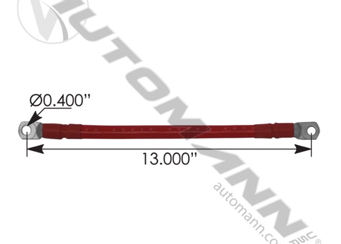 Cable Batt Stackable 2/0 13in Red - 178.2010RD