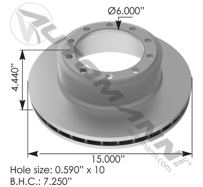 Disc Brake Rotor 15.0 in - 153.123552