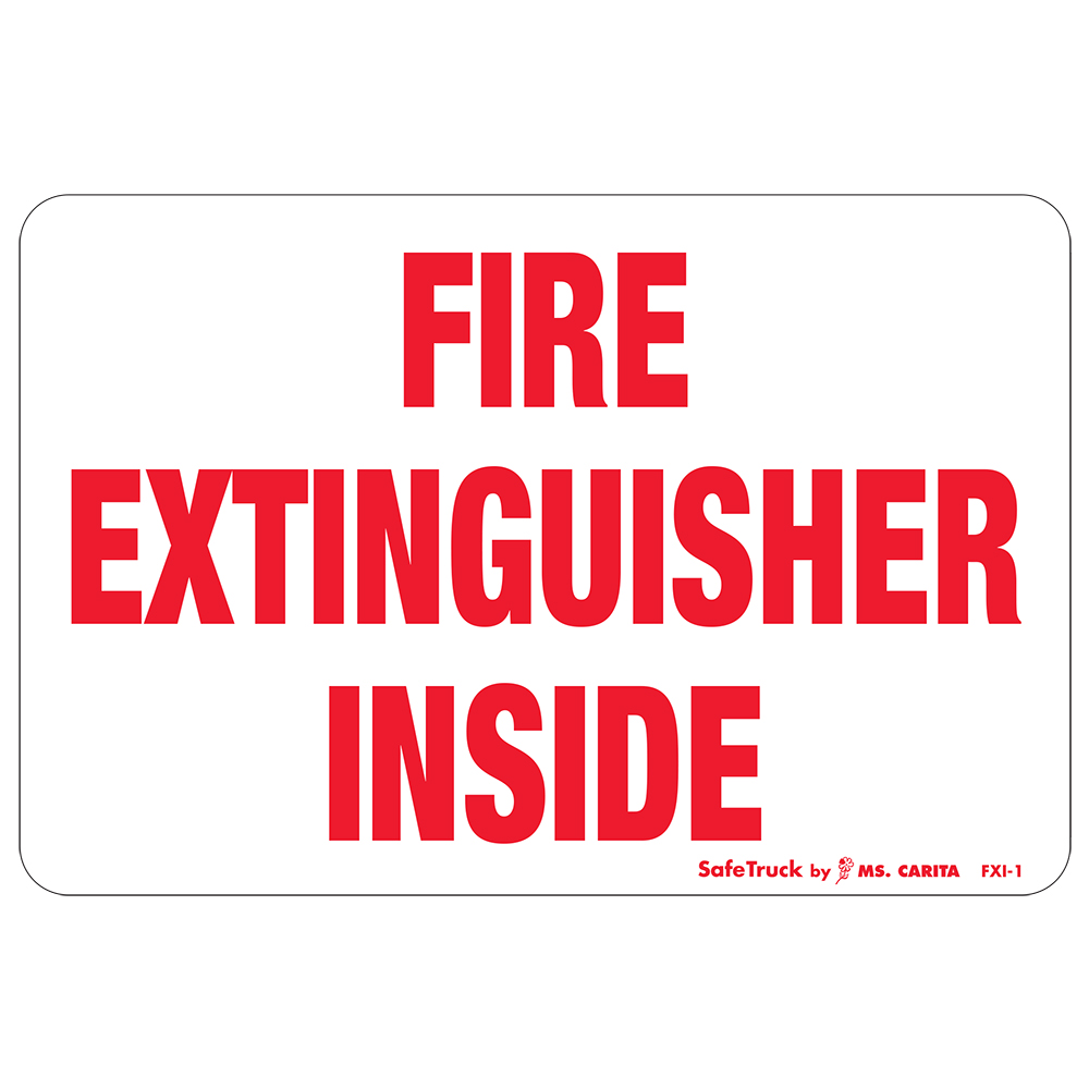Fire Extinguisher Inside Decal - FXI-1
