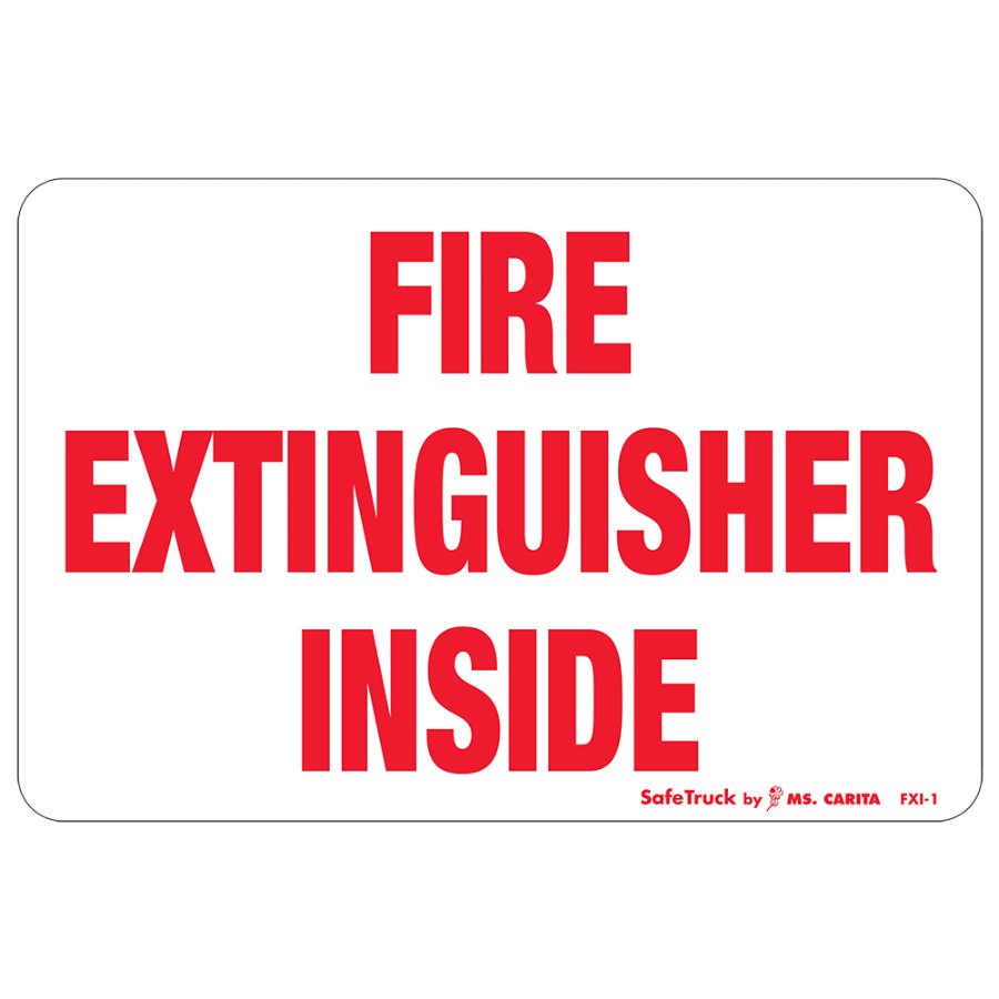 Fire Extinguisher Inside Decal - FXI-1