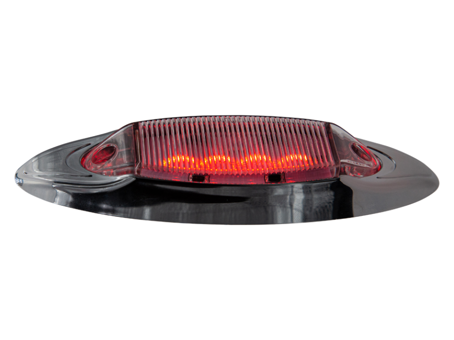 LED 6” Clearance Marker with Chrome Bezel 4 LED Clear Lens - HD60704YCSMD