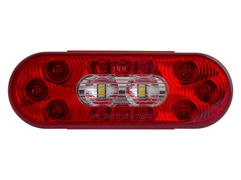Oval Combination Stop Tail Turn with Backup Light - HD60014RW-2
